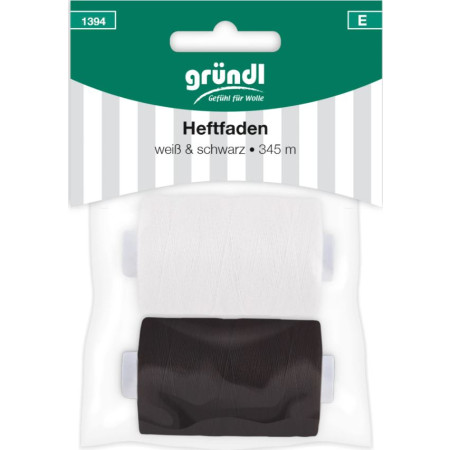 GRÜNDL Heftfaden schwarz und weiß